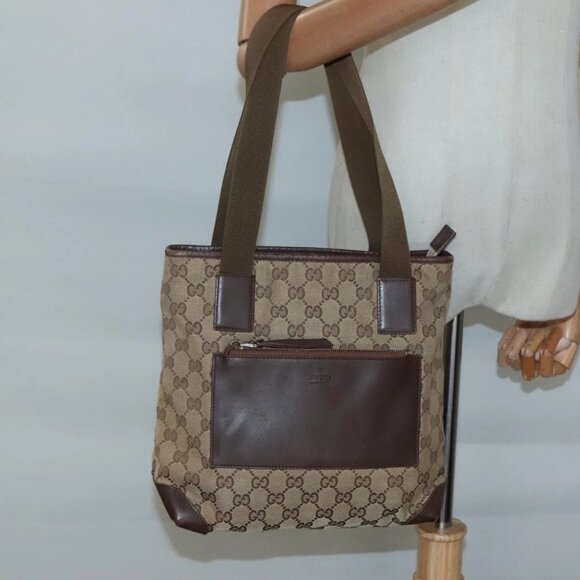 GUCCI GG Canvas Tote Bag Beige 019 0402 Auth 132112 - Picture 14 of 16